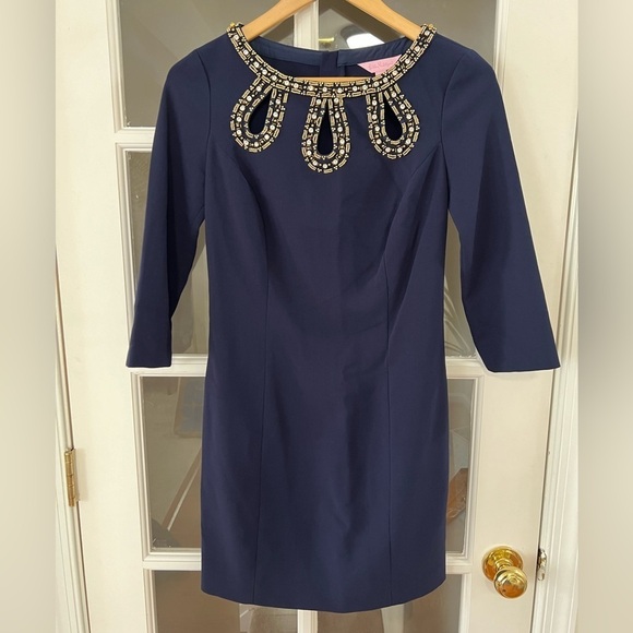 Lilly Pulitzer Bronte Embellished Shift Dress - Size 0 - Picture 3 of 11